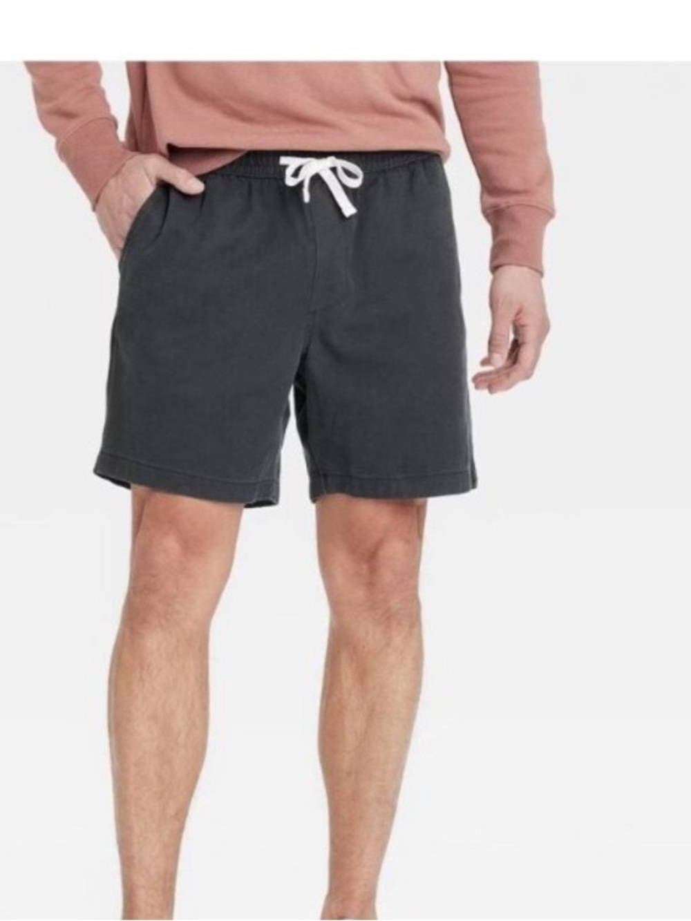 Goodfellow & Co Black Athletic Shorts with Cream Drawcord